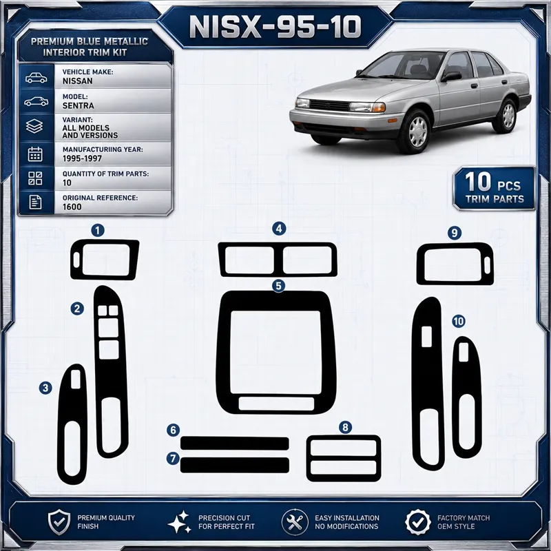 Nissan Sentra 95-97 3D kit décoration intérieure tableau de bord 10 pièces