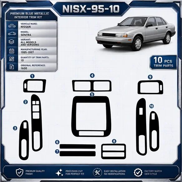 Nissan Sentra 95-97 3D kit décoration intérieure tableau de bord 10 pièces