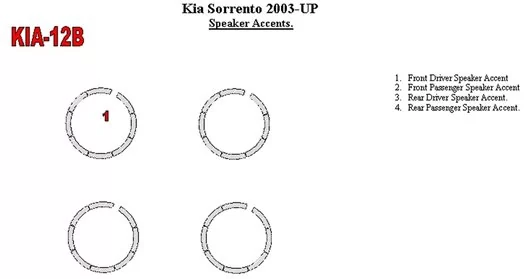 KIA Sorento 2003-UP Speaker Accents BD Kit la décoration du tableau de bord - 1 - habillage decor de tableau de bord