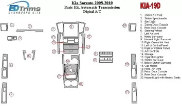 KIA Sorento 2008-2010 Paquet de base, Boîte automatique,Avec Heated Seats BD Kit la décoration du tableau de bord - 1 - habillag