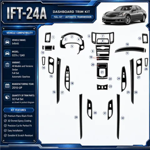 Infiniti G37x Sedan 2010 - à aujourd’hui kit complet, boîte automatique kit décoration intérieure tableau de bord