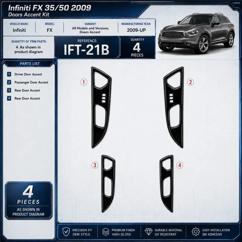 Infiniti FX 2009 - à aujourd’hui portes Accent kit décoration intérieure tableau de bord