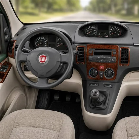 Fiat Idea 2004+ kit décor tableau de bord 3D, 7 pièces