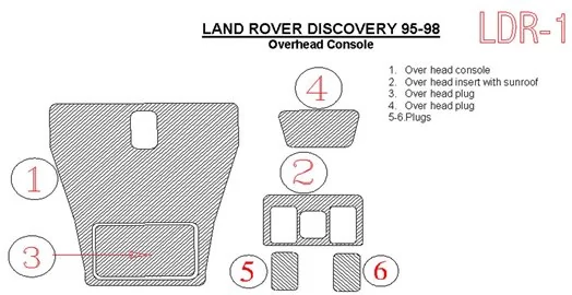Land Rover Discovery 1995-1998 Overhead BD Kit la décoration du tableau de bord - 1 - habillage decor de tableau de bord