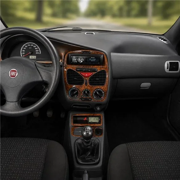 Fiat Palio-Albea-Strada 2002-2005 kit décor tableau de bord 3D, 18 pièces