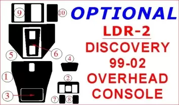 Land Rover Discovery 1999-2002 Overhead Console BD Décoration de tableau de bord