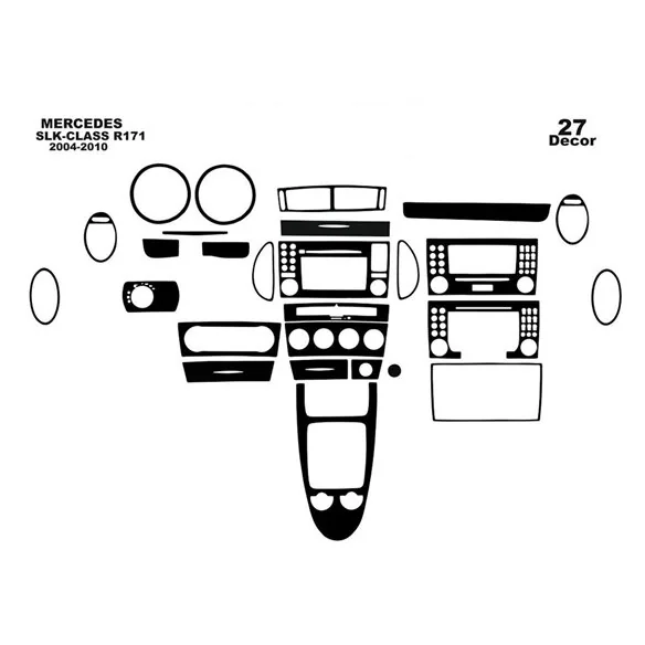 Mercedes SLK (R171) 2004-2010 3D kit décoration intérieure tableau de bord 27 pièces