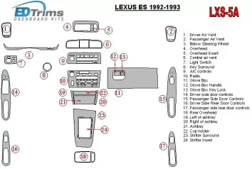 Lexus ES 1992-1993 Ensemble Complet, OEM Compliance BD Décoration de tableau de bord