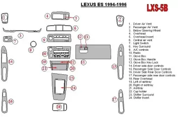 Lexus ES 1994-1996 Ensemble Complet, OEM Compliance BD Décoration de tableau de bord