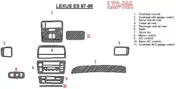 Lexus ES 1997-1998 Ensemble Complet, OEM Compliance BD Kit la décoration du tableau de bord - 1