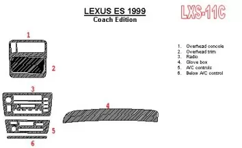 Lexus ES 1999-1999 Ensemble Complet, Coach Edition OEM Compliance BD Décoration de tableau de bord