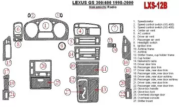 Lexus GS 1998-2000 Nakamichi Radio, OEM Compliance, 26 Parts set BD Décoration de tableau de bord