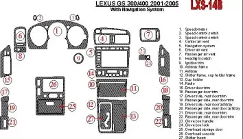 Lexus GS 2001-2005 Avec NAVI system, OEM Compliance BD Kit la décoration du tableau de bord - 1