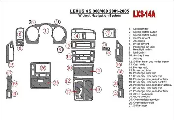 Lexus GS 2001-2005 Sans NAVI system, OEM Compliance BD Kit la décoration du tableau de bord - 1 - habillage decor de tableau de 