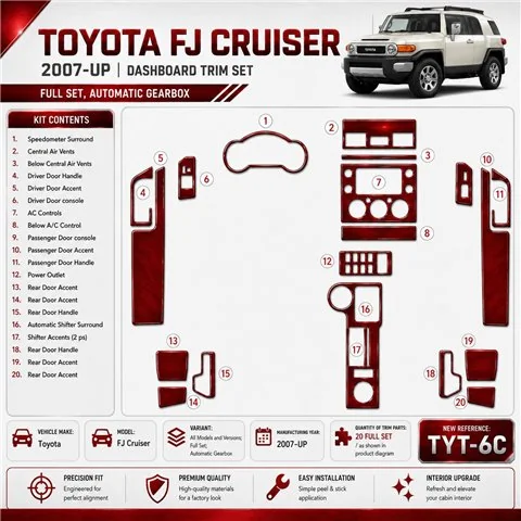 Toyota FJ Cruiser 2007 - à aujourd’hui kit complet, boîte automatique kit décoration intérieure tableau de bord