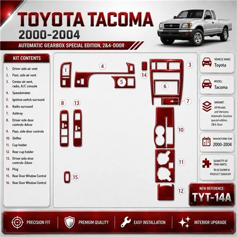 Toyota Tacoma 2000-2004 boîte automatique special edition, 2&4 portes kit décoration intérieure tableau de bord