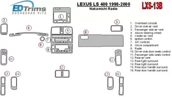 Lexus LS-400 1998-2000 Nakamichi Radio BD Kit la décoration du tableau de bord - 1 - habillage decor de tableau de bord