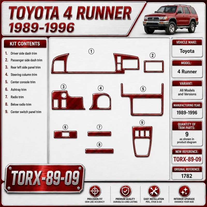 Toyota 4 Runner 1989-1996 3D kit décoration intérieure tableau de bord 9 pièces
