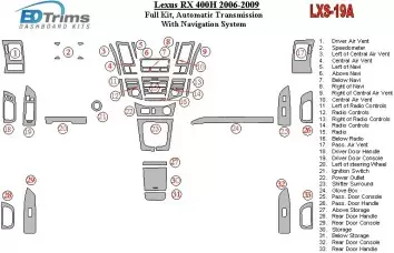Lexus RX 400H 2006-UP Ensemble Complet, Boîte automatique, Avec Navigation BD Kit la décoration du tableau de bord - 1 - habilla