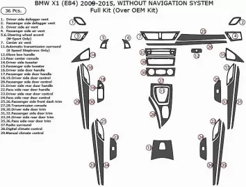 BMW X1 E84 2009–2015 Kit la décoration du tableau de bord 36-Pièce - 1 - habillage decor de tableau de bord