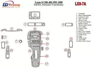 Lexus SC 1992-2000 Boîte automatique BD Kit la décoration du tableau de bord - 1 - habillage decor de tableau de bord