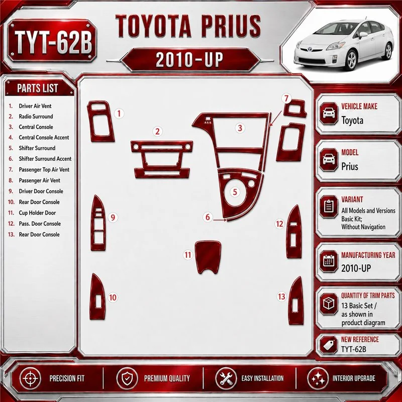 Toyota Prius 2010 - à aujourd’hui kit de base, sans navigation kit décoration intérieure tableau de bord
