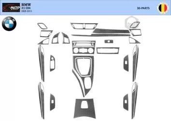 BMW X1 E84 2009–2015 NAVI Kit la décoration du tableau de bord 30-Pièce - 1 - habillage decor de tableau de bord