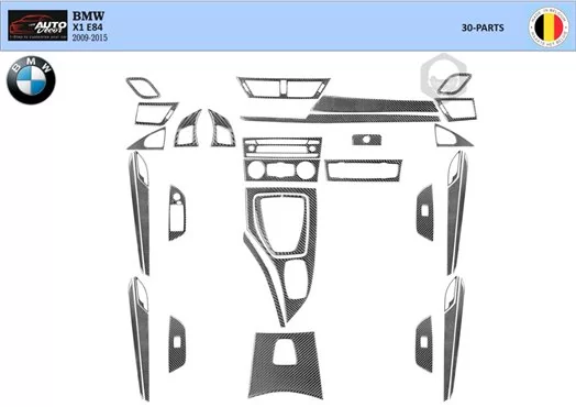 BMW X1 E84 2009–2015 NAVI Kit la décoration du tableau de bord 30-Pièce - 1 - habillage decor de tableau de bord