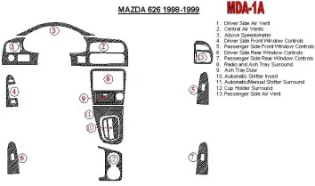 Mazda 626 1998-1999 Ensemble Complet BD Kit la décoration du tableau de bord - 1