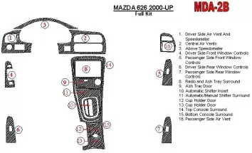 Mazda 626 2000-UP Ensemble Complet BD Kit la décoration du tableau de bord - 1 - habillage decor de tableau de bord