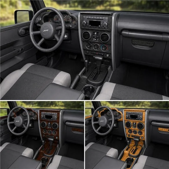 Jeep Wrangler 2007-2010 kit décoration intérieure tableau de bord 12 pièces