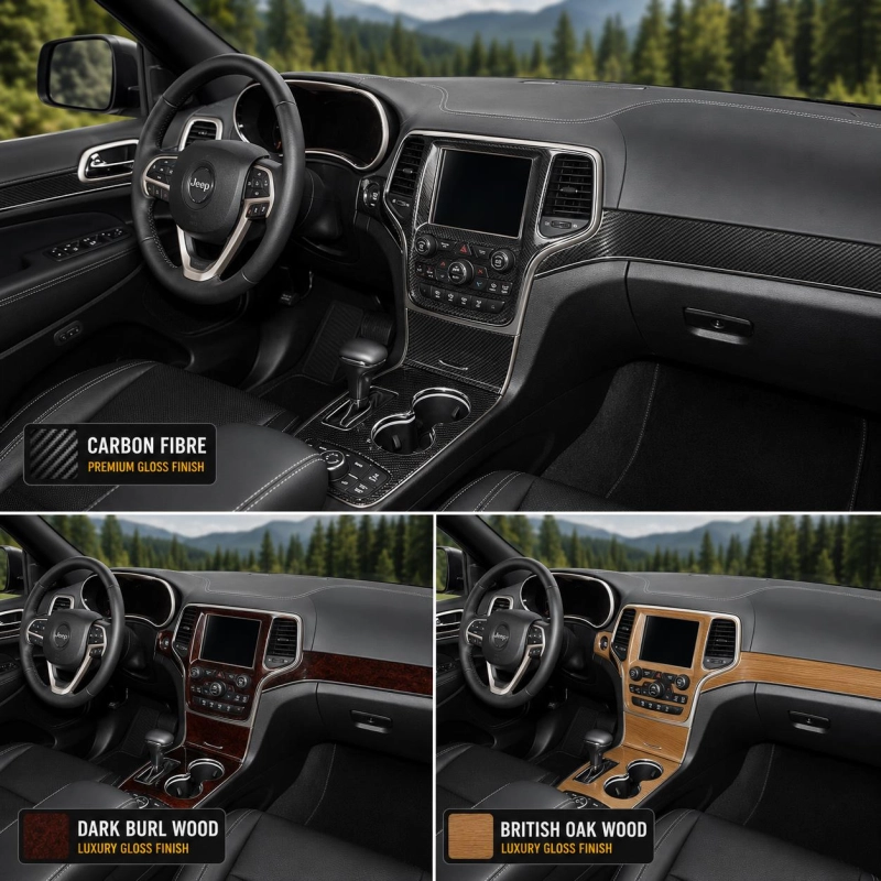 Jeep Grand Cherokee 2011-2020 kit décoration intérieure tableau de bord 15 pièces