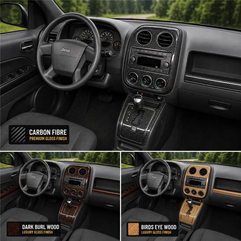Jeep Compass 2009 - à aujourd’hui kit complet, avec Auto-stick mission kit décoration intérieure tableau de bord