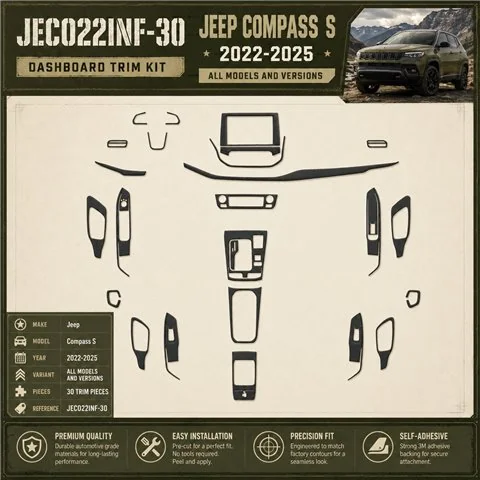 Jeep Compass S 2022-2025 3D kit décoration intérieure tableau de bord 30 pièces