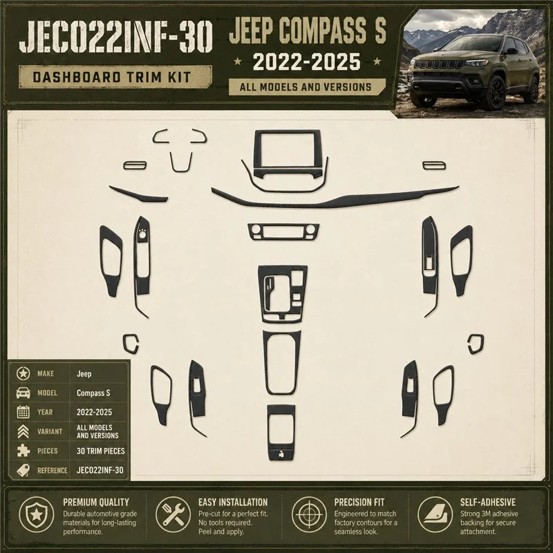 Jeep Compass S 2022-2025 3D kit décoration intérieure tableau de bord 30 pièces