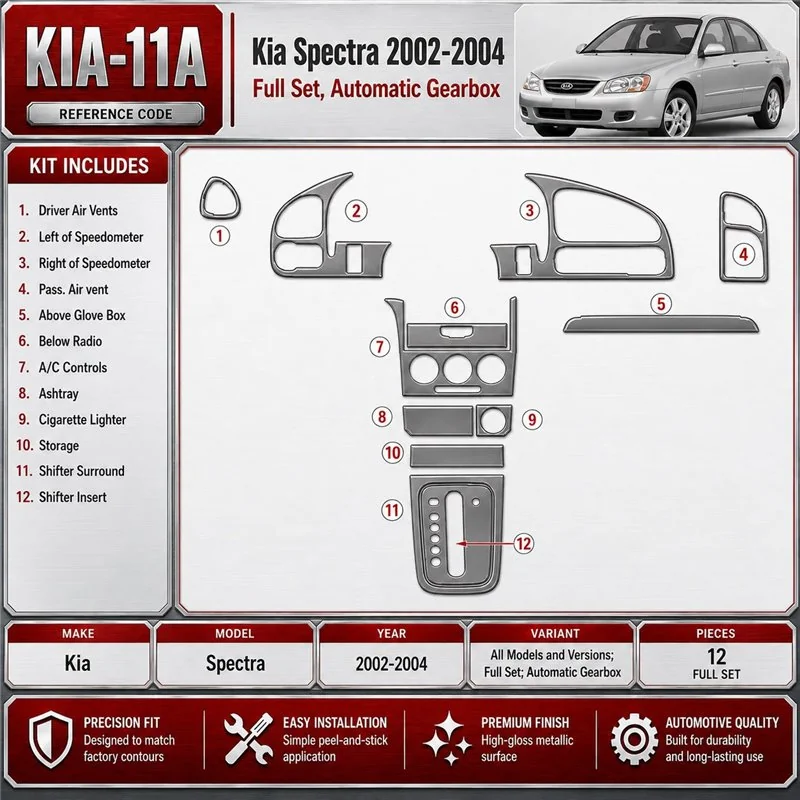 Kia Spectra 2002-2004 kit complet, boîte automatique kit décoration intérieure tableau de bord