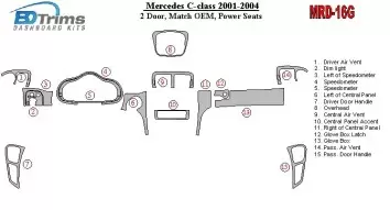 Mercedes Benz C Class 2001-2004 Paquet de base, 2 Des portes, OEM Compliance, Avec Power Seats BD Kit la décoration du tableau d
