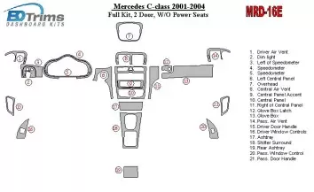Mercedes Benz C Class 2001-2004 Ensemble Complet, 2 Des portes, OEM Compliance, W/O Power Seats BD Kit la décoration du tableau 
