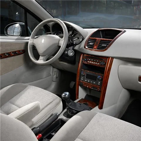 Peugeot 206 Plus 2009+ kit décor tableau de bord 3D, 6 pièces