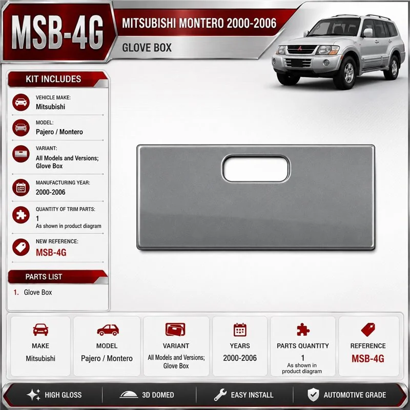 Mitsubishi Pajero/Montero 2000-2006 boîte à gants kit décoration intérieure tableau de bord