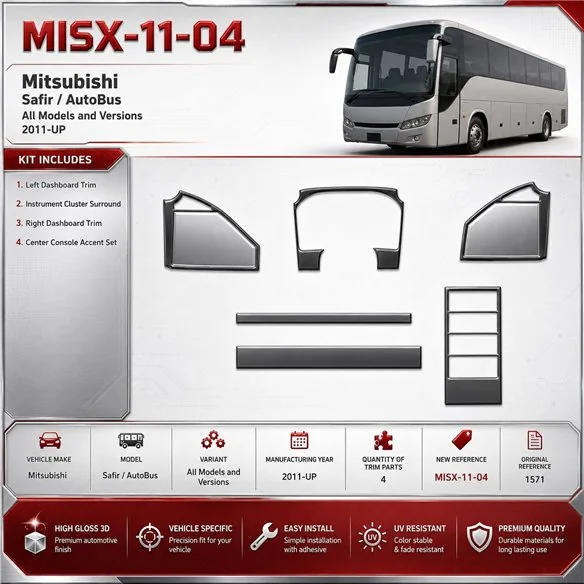 Mitsubishi Safir 2011 - à aujourd’hui 3D kit décoration intérieure tableau de bord 4 pièces