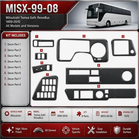 Mitsubishi Safir 1999-2010 3D kit décoration intérieure tableau de bord 8 pièces