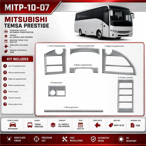 Mitsubishi Temsa Prestige 2010 - à aujourd’hui 3D kit décoration intérieure tableau de bord 7 pièces
