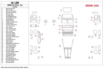 BMW X5 2010-UP Ensemble Complet BD Kit la décoration du tableau de bord - 1 - habillage decor de tableau de bord