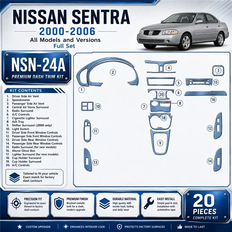 Nissan Sentra 2000-2006 kit complet kit décoration intérieure tableau de bord