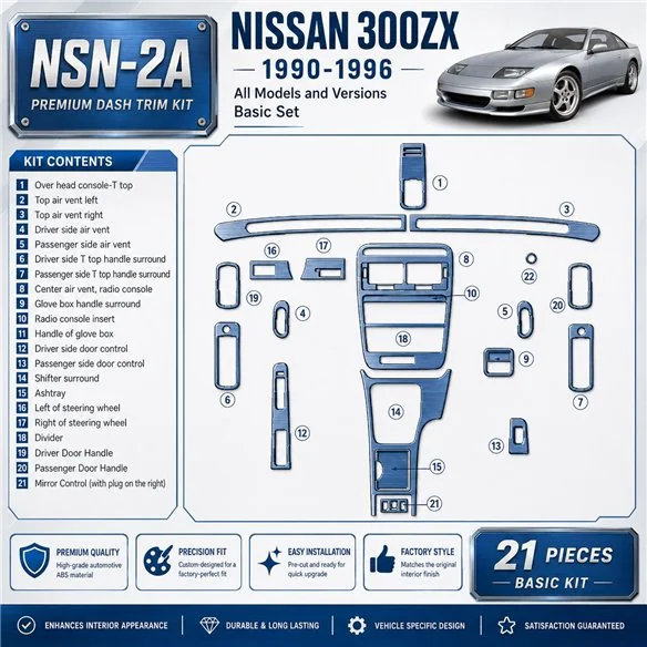 Nissan 300ZX 1990-1996 kit de base kit décoration intérieure tableau de bord
