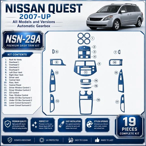 Nissan Quest 2007 - à aujourd’hui kit complet, boîte automatique kit décoration intérieure tableau de bord