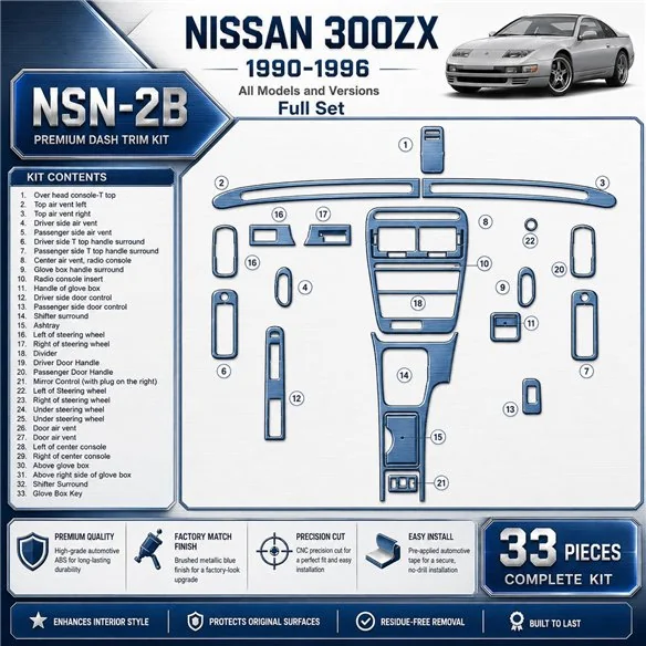 Nissan 300ZX 1990-1996 kit complet kit décoration intérieure tableau de bord