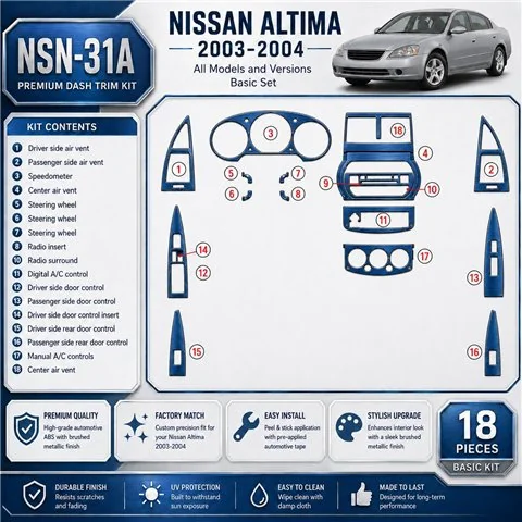 Nissan Altima 2003-2004 kit de base kit décoration intérieure tableau de bord
