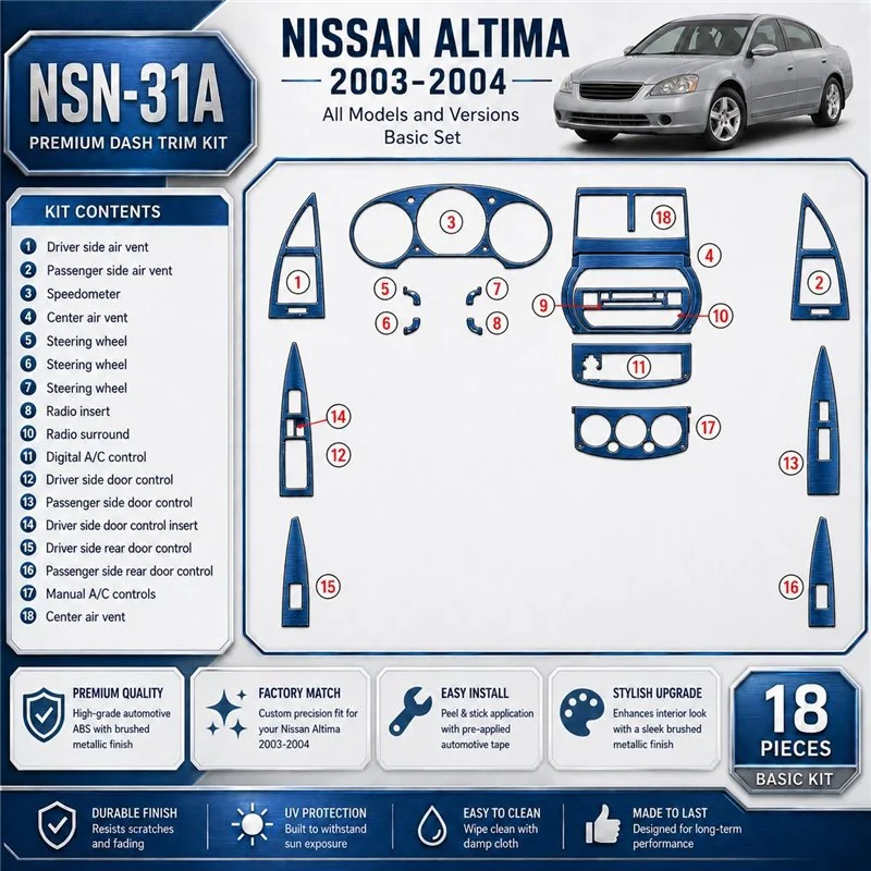 Nissan Altima 2003-2004 kit de base kit décoration intérieure tableau de bord
